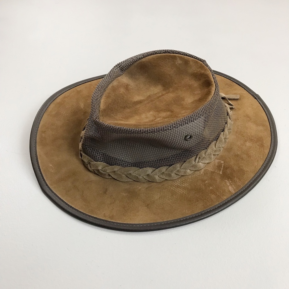 BARMAH Australia Foldaway Cooler Hat Unisex SZ L USA Suede Mesh Waterproof